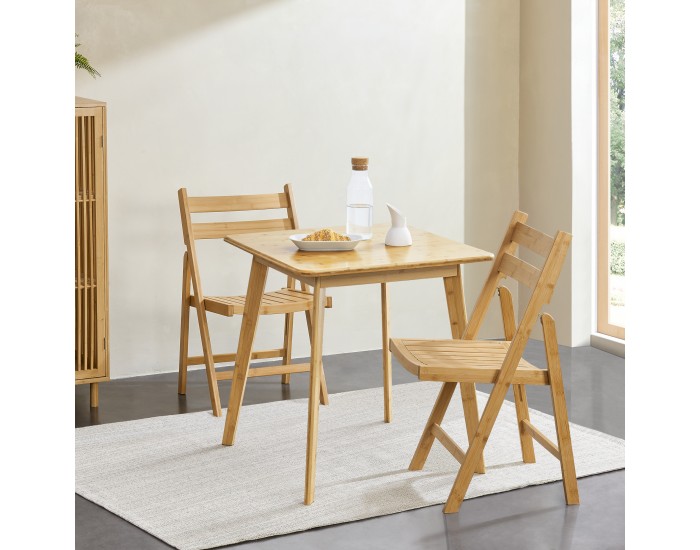 Сгъваем стол Gran от бамбук в комплект от 2 []