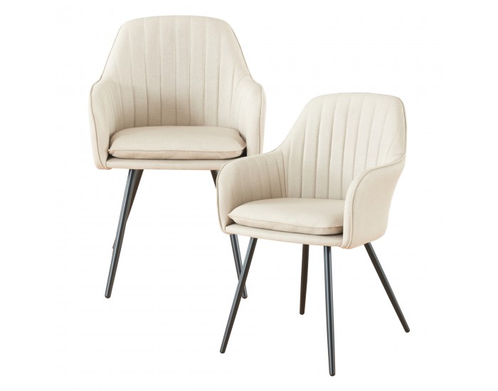 Комплект трапезарни столове Kannonkoski от 2 бежови []