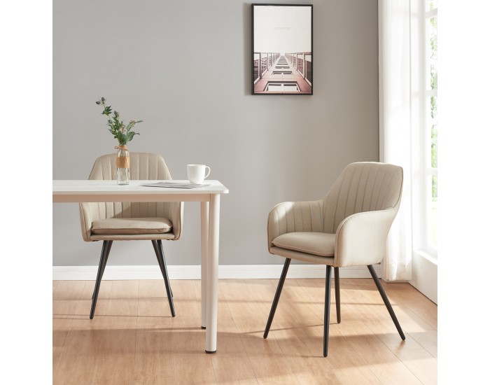 Комплект трапезарни столове Kannonkoski от 2 бежови []