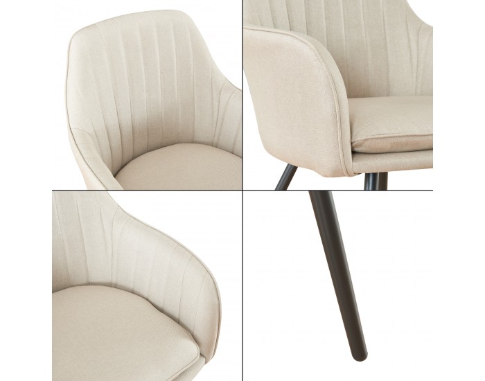 Комплект трапезарни столове Kannonkoski от 2 бежови []