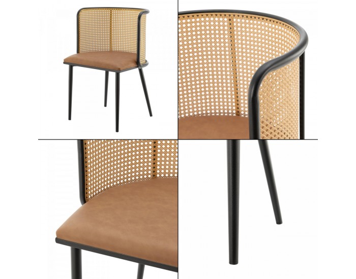 Комплект трапезарни столове Flen от 2 кафяви/черни []