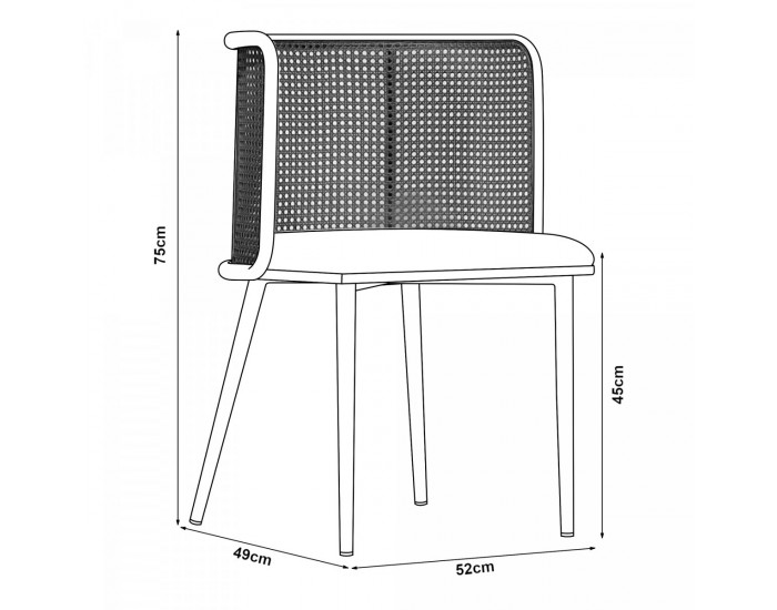 Комплект трапезарни столове Flen от 2 кафяви/черни []