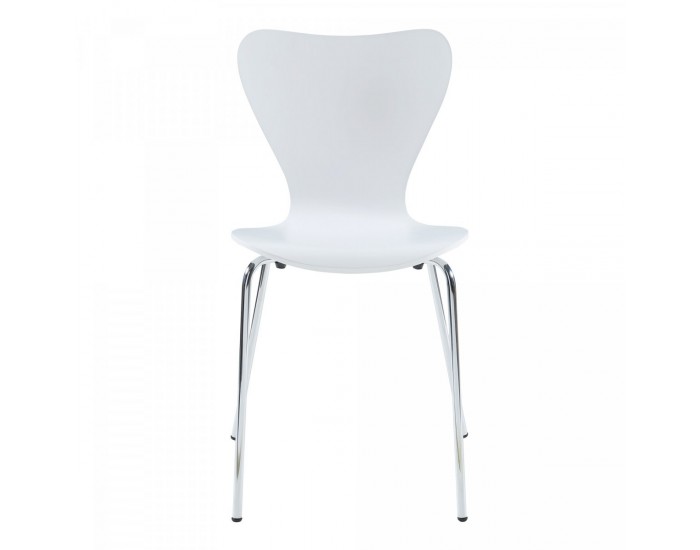 Трапезен стол Essunga комплект 4 бели с хром цветове []