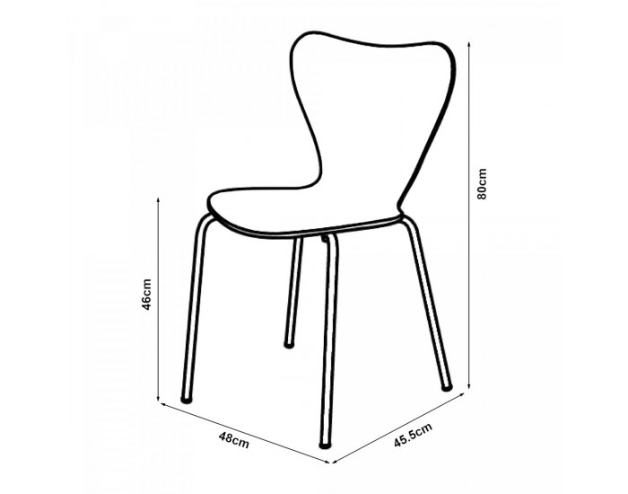 Трапезен стол Essunga комплект 4 бели с хром цветове []
