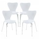 Трапезен стол Essunga комплект 4 бели с хром цветове []