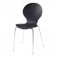 Трапезен стол Etne комплект 4 черни с хром цветове []