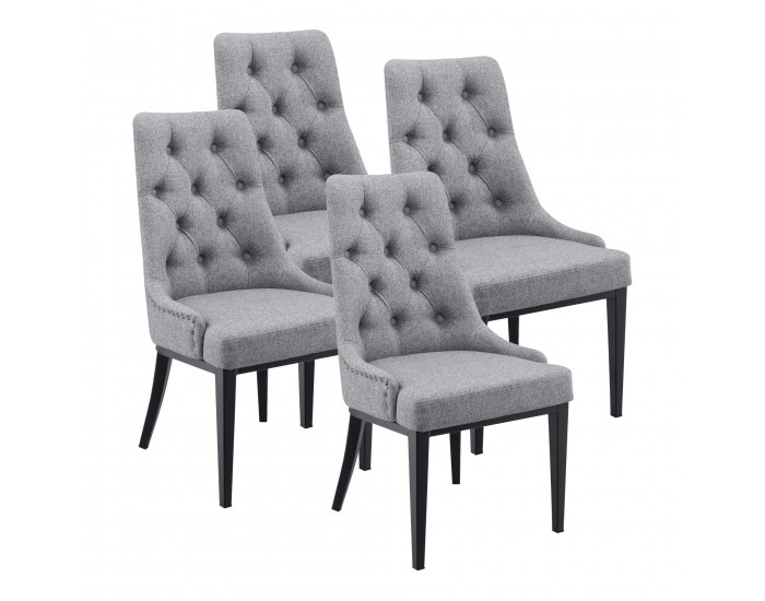 Комплект трапезни столове Chester от 4 бр., светлосив []