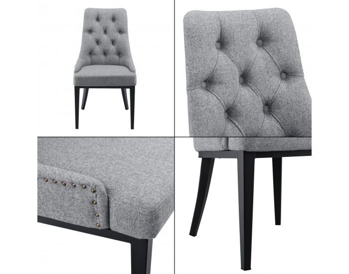 Комплект трапезарни столове Chester от 2 бр., светлосив []