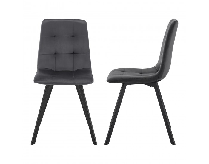 Комплект трапезарни столове Lexnitz 4 квадратни крака тъмносив []