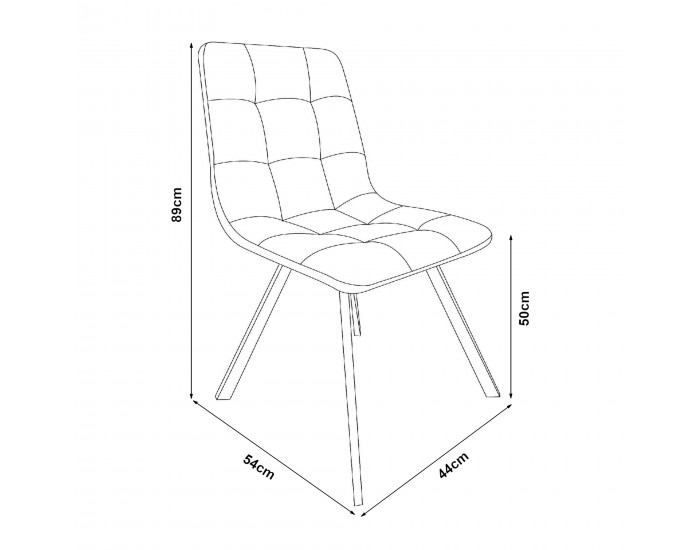 Комплект трапезарни столове Lexnitz 4 квадратни крака тъмносив []