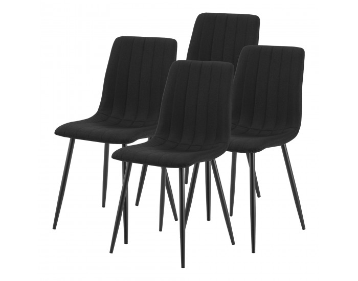 Комплект трапезарни столове Elsern от 4 черни []