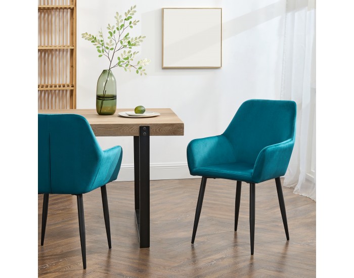 Комплект трапезарни столове Hollola от 6 бр. тюркоаз []