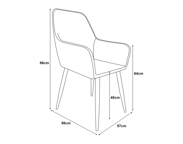 Комплект трапезарни столове Hollola от 4 бр. тюркоаз []