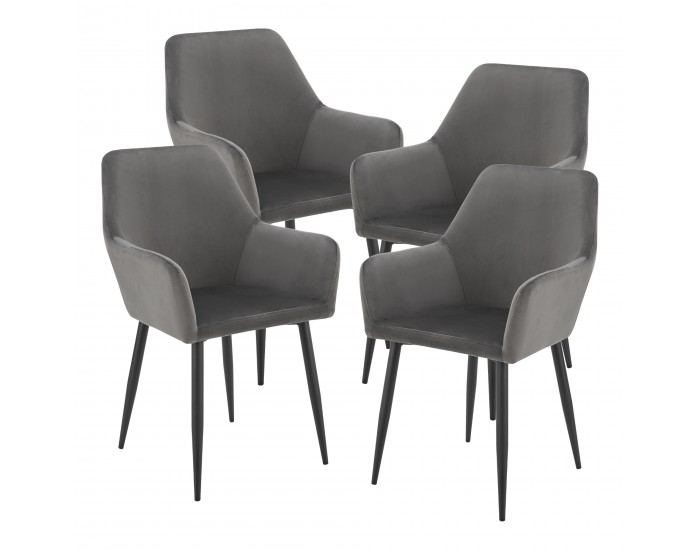 Комплект трапезарни столове Hollola 4 бр., тъмносив []