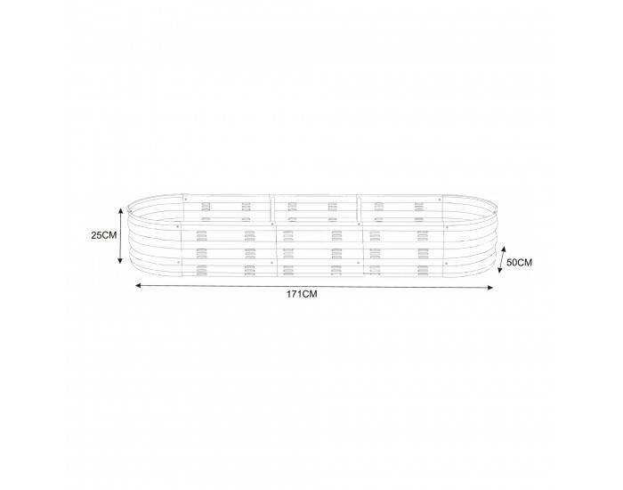 Стоманена леха Alfedena 171x50x25 см []