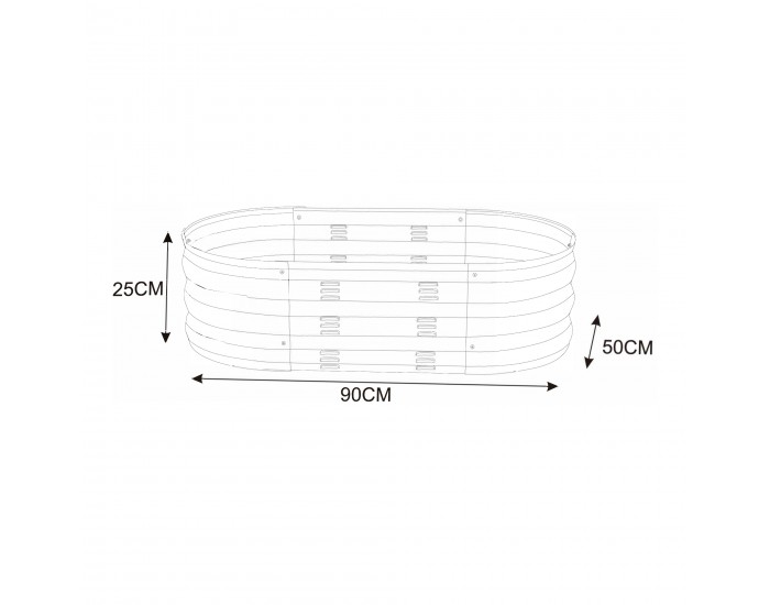 Стоманена леха Alfedena 90x50x25 см []