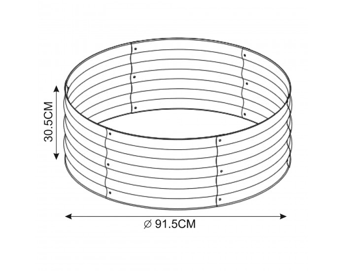 Леха за растения Andrano стомана Ø91,5x30,5 cm []