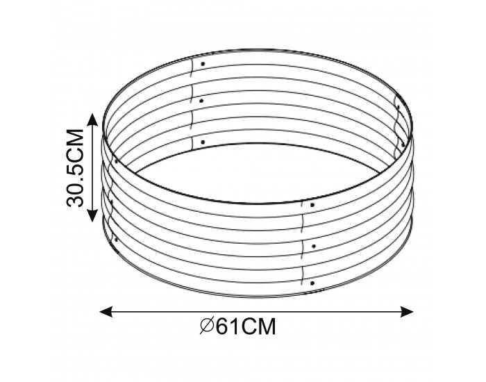 Леха за растения Andrano стомана Ø61x30,5 cm []