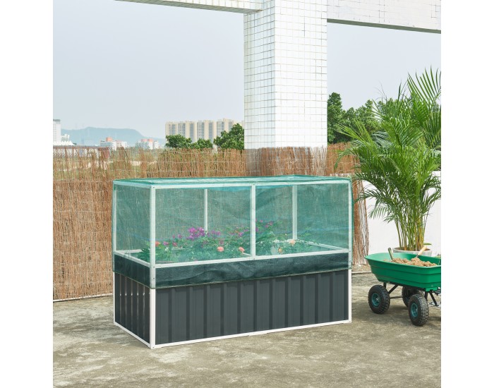 Повдигнато легло с мрежа Alblasserdam 174x90x118 см антрацит []