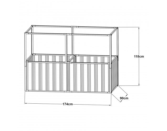 Повдигнато легло с мрежа Alblasserdam 174x90x118 см антрацит []