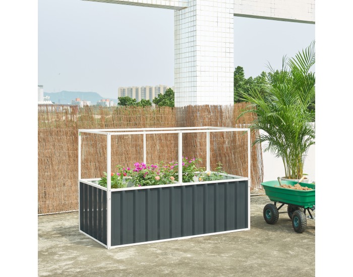 Повдигнато легло с мрежа Alblasserdam 174x90x118 см антрацит []