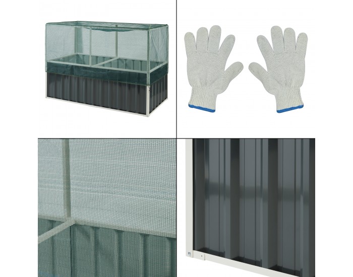 Повдигнато легло с мрежа Alblasserdam 174x90x118 см антрацит []