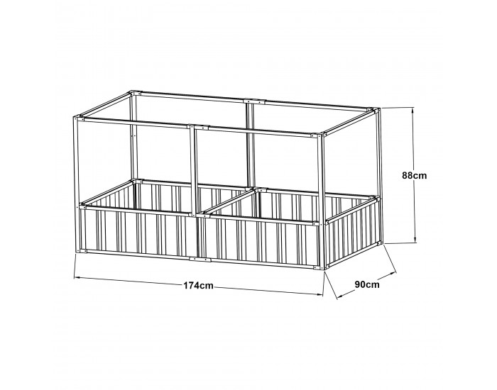 Повдигнато легло с мрежа Alblasserdam 174x90x88 см антрацит []
