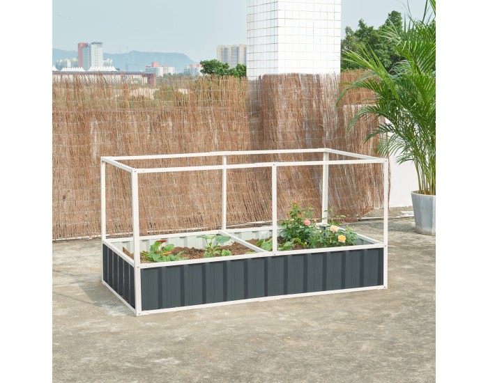 Повдигнато легло с мрежа Alblasserdam 174x90x88 см антрацит []