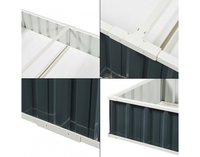 Повдигнато легло Albrandswaard 258x90x30 см антрацит []