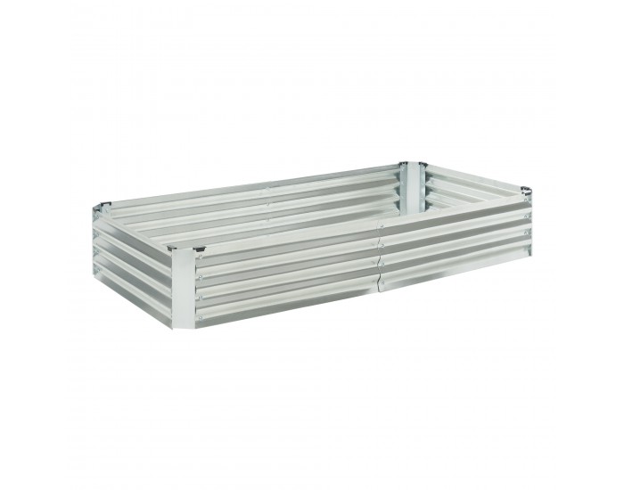 Леха за засаждане Celano 180x90x30 см стомана сребро []