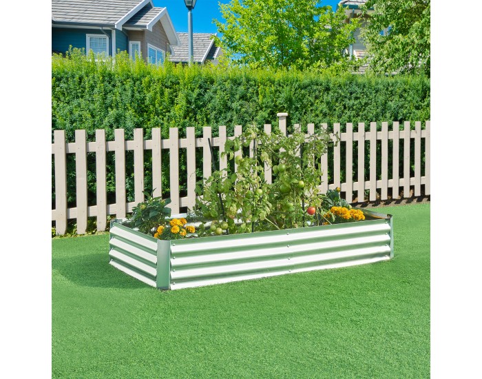 Леха за засаждане Celano 180x90x30 см стомана сребро []