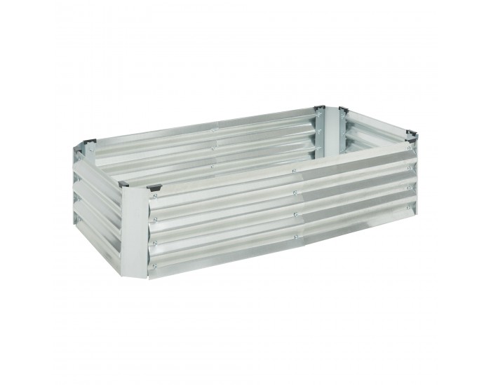 Леха за засаждане Celano 120x60x30 см стомана сребро []