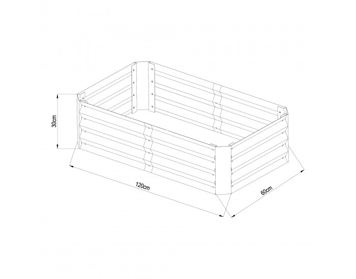 Леха за засаждане Celano 120x60x30 см стомана сребро []