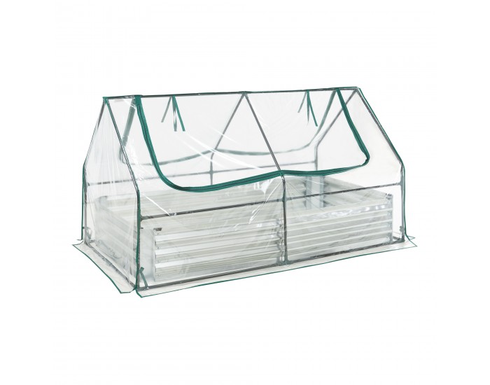 Повдигната леха с оранжерия Balsorano 186x96x98 см Прозрачен []