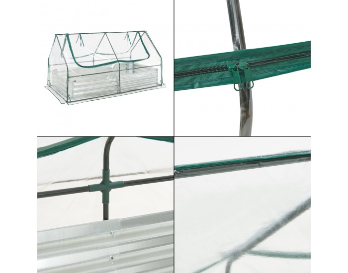 Повдигната леха с оранжерия Balsorano 186x96x98 см Прозрачен []