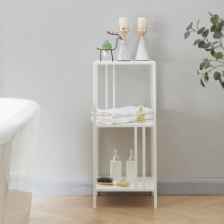 Стоящ рафт Kumlinge 35x35x80cm бял [] - Мебели от метал