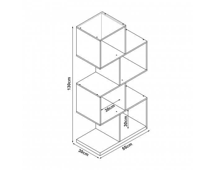 Бамбукова библиотека Gullspång 130x55x30cm Natural []