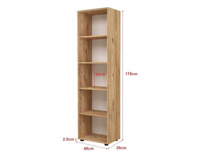 Етажерка Vara 178x49x30 см дъб вид []