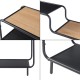 Стоящ рафт Kristiansand 101x80x30 см черен/изглед на дъб []