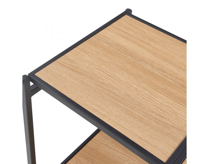 Сгъваема етажерка Telemark 81x68x38 см черен/изглед дъб []