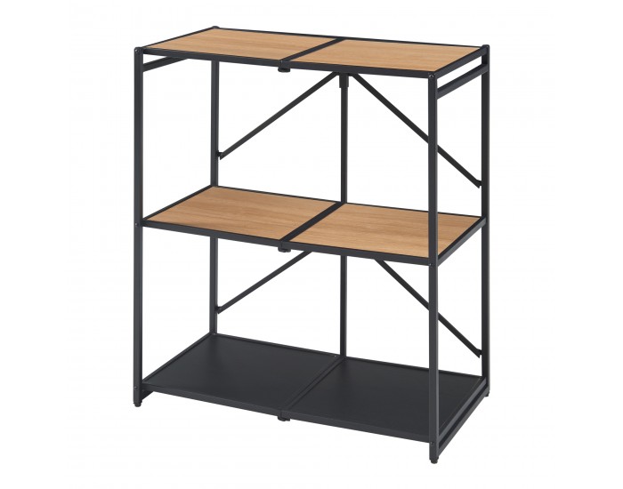 Сгъваема етажерка Telemark 81x68x38 см черен/изглед дъб []