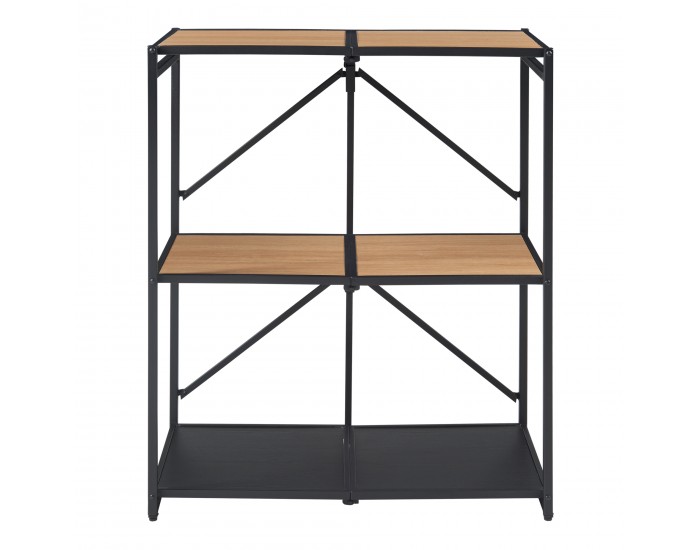 Сгъваема етажерка Telemark 81x68x38 см черен/изглед дъб []
