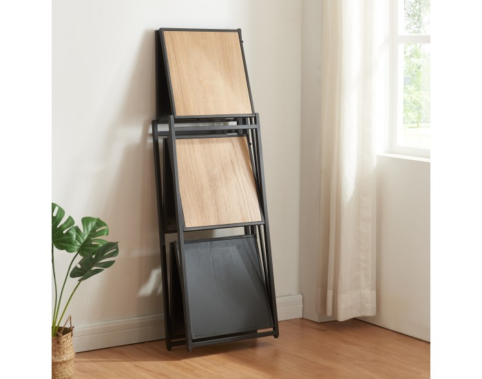 Сгъваема етажерка Telemark 81x68x38 см черен/изглед дъб []
