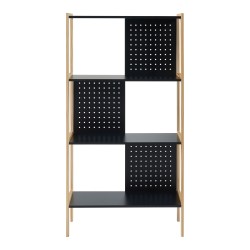 Dønna стоящ рафт 120x63x28см черен/дървен [] - Sonata G