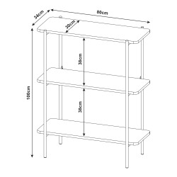 Стоящ рафт Samnanger 100x80x34 см черен [] - Мебели от метал