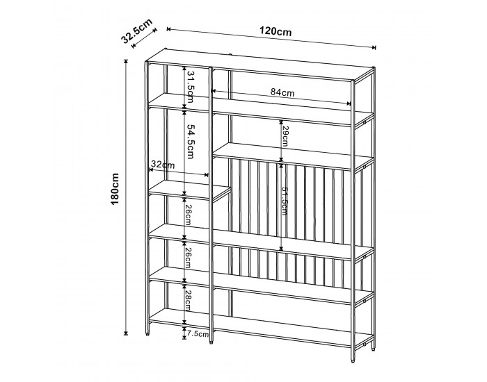 Стоящ рафт Rælingen 180x120x33 см черен []
