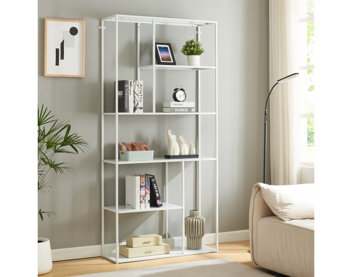 Стоящ рафт Vehmaa 90x30x188 см бял []