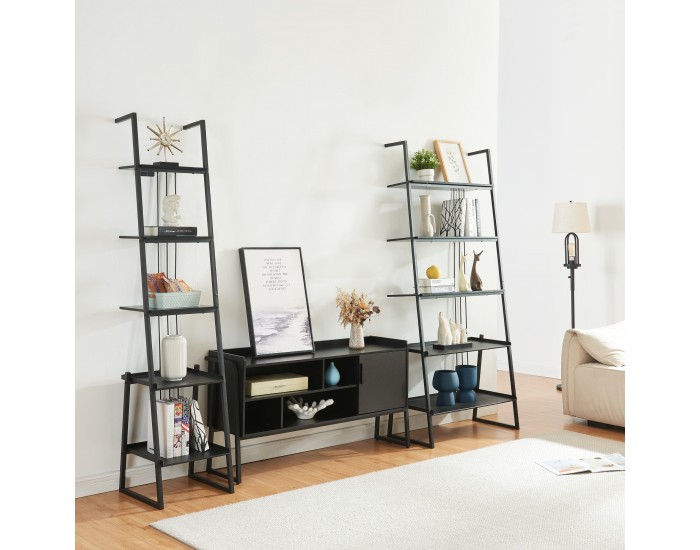 Комплект мебели Storfjord от 3 части. 2 рафта със стълба, 1 шкаф за телевизор []