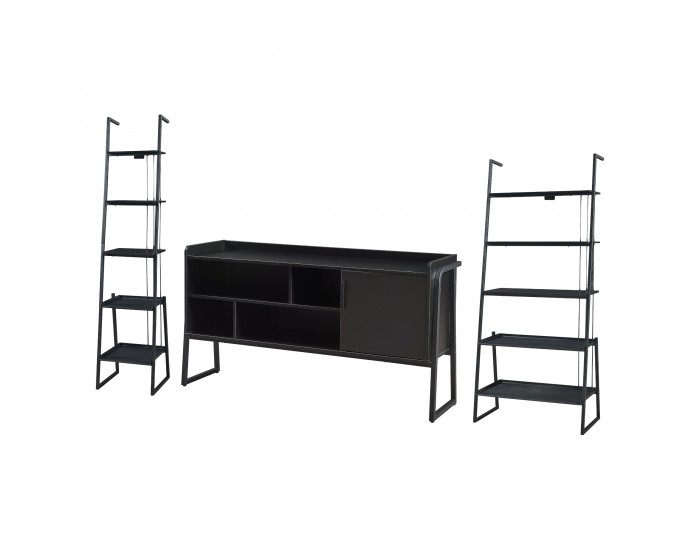 Комплект мебели Storfjord от 3 части. 2 рафта със стълба, 1 шкаф за телевизор []