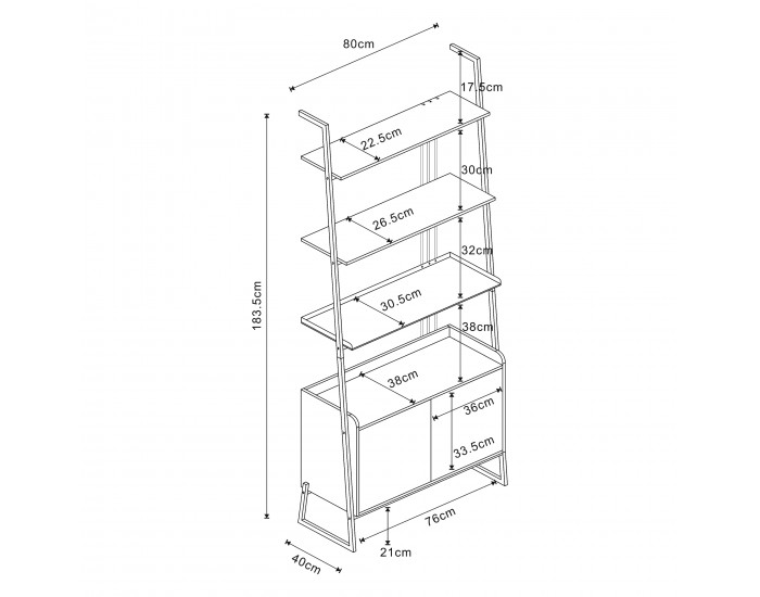 Комплект мебели Storfjord 3 части. 3x рафт за стълба []